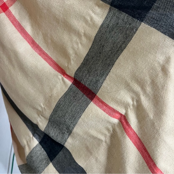 Plaid Fringe Scarf Beige Red Fall Winter Fringe Classic Tartan Pattern Gray - Picture 7 of 8